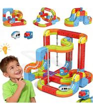 Conjunto de Trem Elétrico OURSHE Brinquedo STEM com Pista Infinita 3D Conjunto de Trem Elétrico OURSHE Brinquedo STEM com Pista Infinita 3D