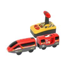 Conjunto De Trem Elétrico RC Para Crianças, Brinquedo De Slot Diecast Para Trilhos De Madeira