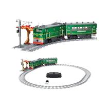 Conjunto De Trem Elétrico Recarregável Para Cidade Com Bateria De Lítio, Motor E Blocos De Montar Conjunto De Trem Elétrico Recarregável Para Cidade Com Bateria De Lítio, Motor E Blocos De Montar