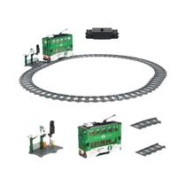Conjunto De Trem Elétrico Recarregável Para Cidade Com Bateria De Lítio, Motor E Blocos De Montar Conjunto De Trem Elétrico Recarregável Para Cidade Com Bateria De Lítio, Motor E Blocos De Montar