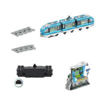 Conjunto De Trem Elétrico Recarregável Para Cidade Com Bateria De Lítio, Motor E Blocos De Montar Conjunto De Trem Elétrico Recarregável Para Cidade Com Bateria De Lítio, Motor E Blocos De Montar