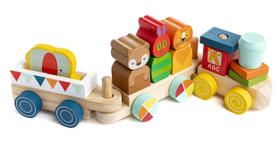 Conjunto de trem KIDS PREFERRED World of Eric Carle The Very Hungry Caterpillar Wooden 15 peças Conjunto de trem KIDS PREFERRED World of Eric Carle The Very Hungry Caterpillar Wooden 15 peças