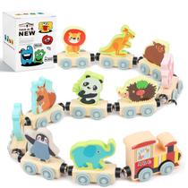 Conjunto de trem magnético LoveStown para crianças com 11 animais Conjunto de trem magnético LoveStown para crianças com 11 animais