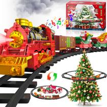 Conjunto de trem Maysida Christmas com luz, fumaça e som 95 cm