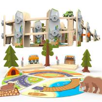 Conjunto de trem Orbrium National Park Spiral Wooden 141 unidades