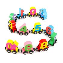 Conjunto de trem Wondertoys Wooden Magnetic Number 12 peças para crianças