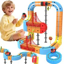 Conjunto de trem Yxwomenxy Electric 3D Track com 88 unidades para crianças de 3 a 8