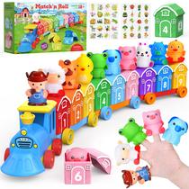 Conjunto de trens para animais de fazenda GooMags Montessori Learning de 1 a 3 anos