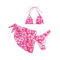 Conjunto de três peças de biquíni com saia de maiô sexy europeu e americano Conjunto de três peças de biquíni com saia de maiô sexy europeu e americano