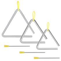 Conjunto de Triângulos Musicais EASTROCK 3 Peças 10-15 cm em Aço