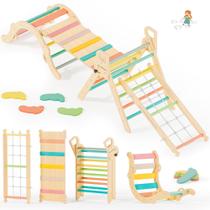 Conjunto de triângulos Pikler 10 em 1 BlueWood Montessori Climber