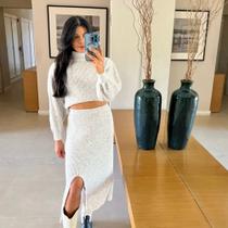 conjunto de trico mousse saia e blusa conjunto de trico mousse saia e blusa