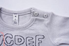 Conjunto de Tricot Baby Mini Lord Cinza Letrinhas Quentinho