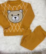 Conjunto de Tricot Bebê -Urso Tedy