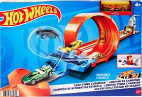 Conjunto de trilhas de brinquedo Hot Wheels Loop Stunt Champion com 1 carro