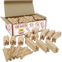 Conjunto de trilhos de trem Right Track Toys de madeira 52 peças Conjunto de trilhos de trem Right Track Toys de madeira 52 peças