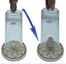 Conjunto de truques mágicos KNSHTH Coin Thru Glass para adultos com tutorial