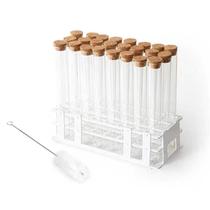 Conjunto de tubos de ensaio de vidro BKMAMLAB 24 unidades de 80 mL com rolhas de cortiça