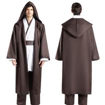 Conjunto de túnicas de fantasia, roupão com capuz, cosplay de Halloween para homens