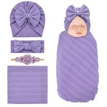 Conjunto de turbante e bandanas para bebês Blanket Cinaci Swaddle 80x90cm