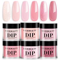 Conjunto de unhas AZUREBEAUTY Pink Dip Powder 6 cores com kit inicial