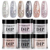 Conjunto de unhas Dip Powder AZUREBEAUTY 6 cores para todas as estações Conjunto de unhas Dip Powder AZUREBEAUTY 6 cores para todas as estações