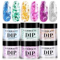 Conjunto de unhas Dip Powder AZUREBEAUTY 6 cores para todas as estações
