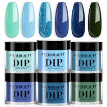 Conjunto de unhas Dip Powder AZUREBEAUTY azul verde cintilante 6 cores Conjunto de unhas Dip Powder AZUREBEAUTY azul verde cintilante 6 cores