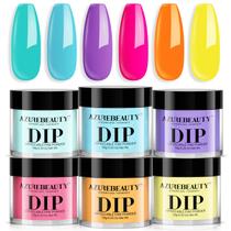 Conjunto de unhas Dip Powder AZUREBEAUTY Bright Summer 6 cores Conjunto de unhas Dip Powder AZUREBEAUTY Bright Summer 6 cores