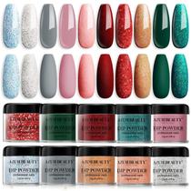 Conjunto de unhas Dip Powder AZUREBEAUTY Classic Christmas 10 cores