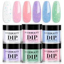 Conjunto de unhas Dip Powder AZUREBEAUTY Clear Pink Coral Violet Azul Verde Conjunto de unhas Dip Powder AZUREBEAUTY Clear Pink Coral Violet Azul Verde