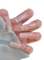 Conjunto de unhas falsas StarEidolon em forma de caixão branco pintado à mão