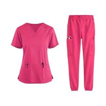 Conjunto De Uniforme De Enfermeira Feminino Chic Com Dois Bolsos, Roupas Que Facilitam a Lavagem À