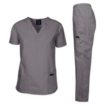 Conjunto de Uniforme Médico Dagacci Cinza Estanho Médio Unissex Conjunto de Uniforme Médico Dagacci Cinza Estanho Médio Unissex