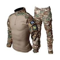 Conjunto De Uniforme Militar Tático Masculino Com Calças Cargo Resistentes E Camisas De Treinamento