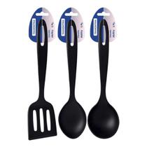 Conjunto De Utensílios Ability Nylon Preto 3 Peças - Tramontina Conjunto De Utensílios Ability Nylon Preto 3 Peças - Tramontina