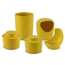 Conjunto De Utensílios Cerâmica 5 Pçs Amarelo Mondoceram Gourmet