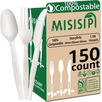 Conjunto de utensílios compostáveis MISISIPI 150 unidades Heavy Duty Conjunto de utensílios compostáveis MISISIPI 150 unidades Heavy Duty
