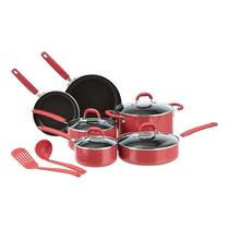 Conjunto de utensílios de cozinha Amazon Basics Aluminium NS Red 12 unidades
