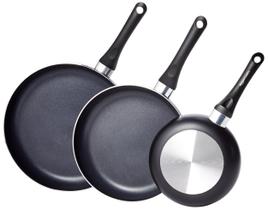 Conjunto de utensílios de cozinha Amazon Basics, antiaderente, 3 peças, preto