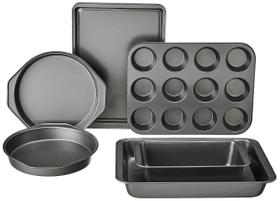 Conjunto de utensílios de cozinha Amazon Basics em aço carbono antiaderente de 6 peças