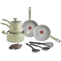 Conjunto de utensílios de cozinha antiaderente de cerâmica reciclada T-Fal 12 peças