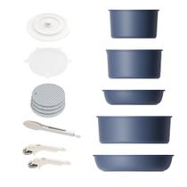Conjunto de utensílios de cozinha antiaderente removível Caannasweis, 5 peças, azul Conjunto de utensílios de cozinha antiaderente removível Caannasweis, 5 peças, azul