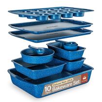 Conjunto de utensílios de cozinha Bakken-Swiss Blue Marble, antiaderente de 10 peças