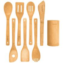 Conjunto de Utensílios de Cozinha BlauKe Bamboo - 8 Peças Antiaderentes