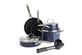 Conjunto de utensílios de cozinha Blue Diamond, 10 peças de cerâmica com infusão de diamante