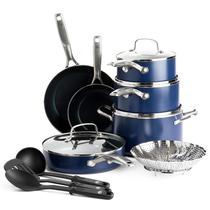 Conjunto de utensílios de cozinha Blue Diamond, 14 peças de cerâmica com infusão de diamante Conjunto de utensílios de cozinha Blue Diamond, 14 peças de cerâmica com infusão de diamante