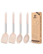 Conjunto de utensílios de cozinha Bundlepro Silicone 4 peças cáqui Conjunto de utensílios de cozinha Bundlepro Silicone 4 peças cáqui