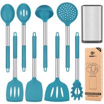 Conjunto de utensílios de cozinha Bundlepro Silicone 8 unidades com aço inoxidável Conjunto de utensílios de cozinha Bundlepro Silicone 8 unidades com aço inoxidável