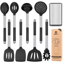 Conjunto de utensílios de cozinha Bundlepro Silicone 8 unidades com aço inoxidável Conjunto de utensílios de cozinha Bundlepro Silicone 8 unidades com aço inoxidável